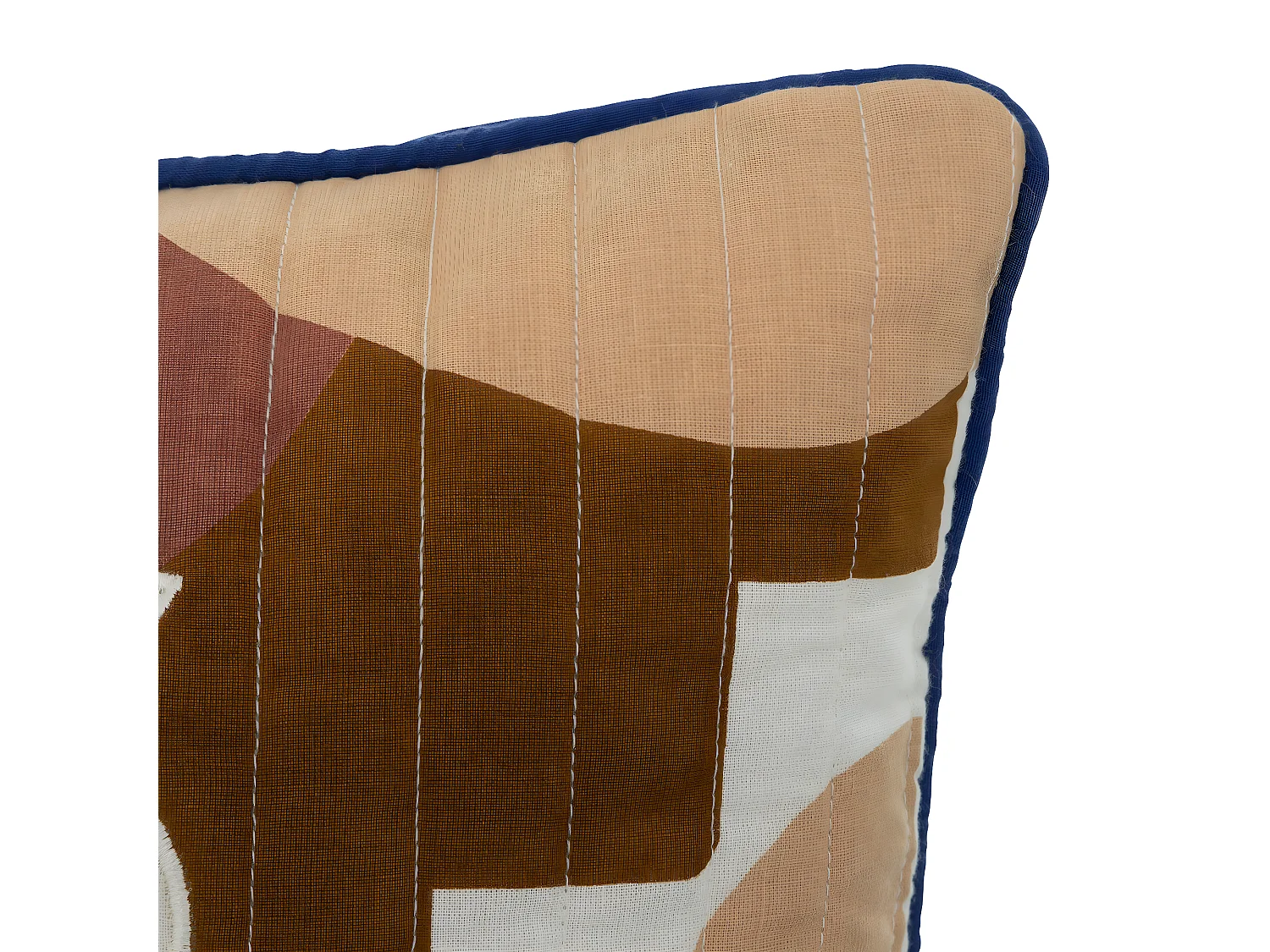 Coussin décoratif Bleu indigo Rose et Beige 40 x 40 cm