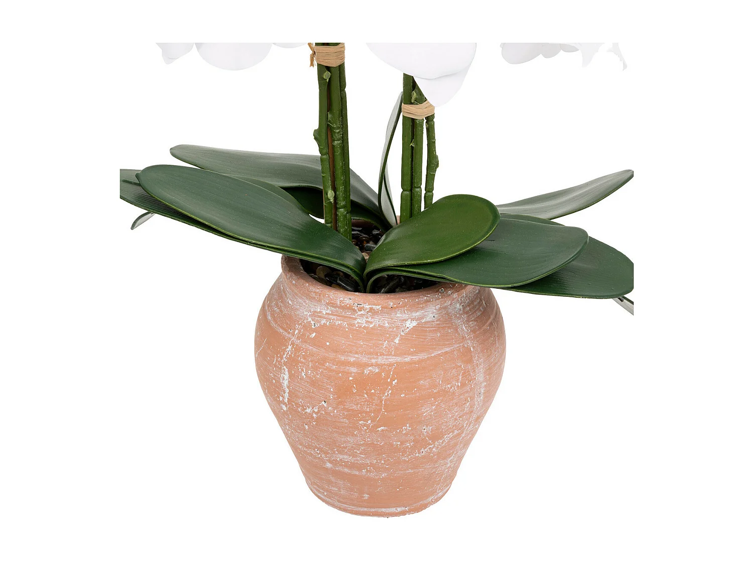 Plante artificielle Orchidée Blanche pot en céramique Terracotta aspect naturel H 65 cm