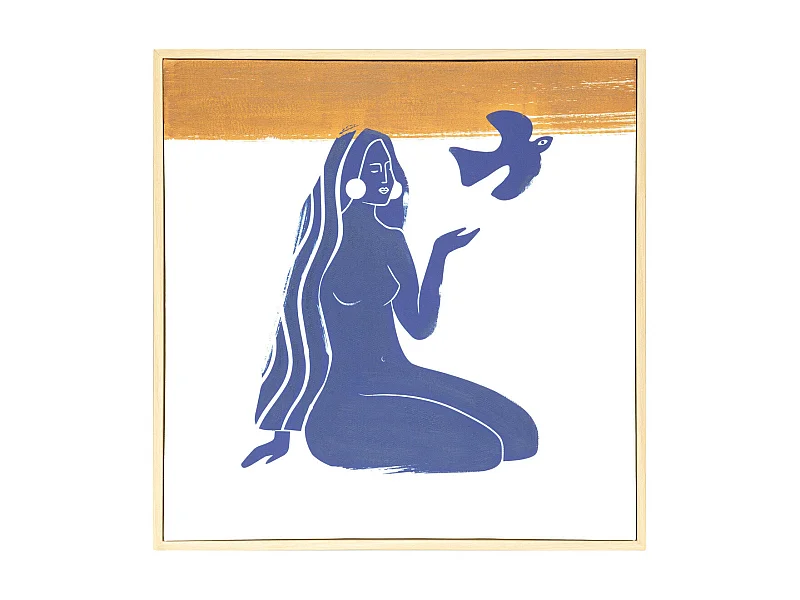 Tableau Toile murale imprimée et encadrée Melody Bleu 45 x 45 cm