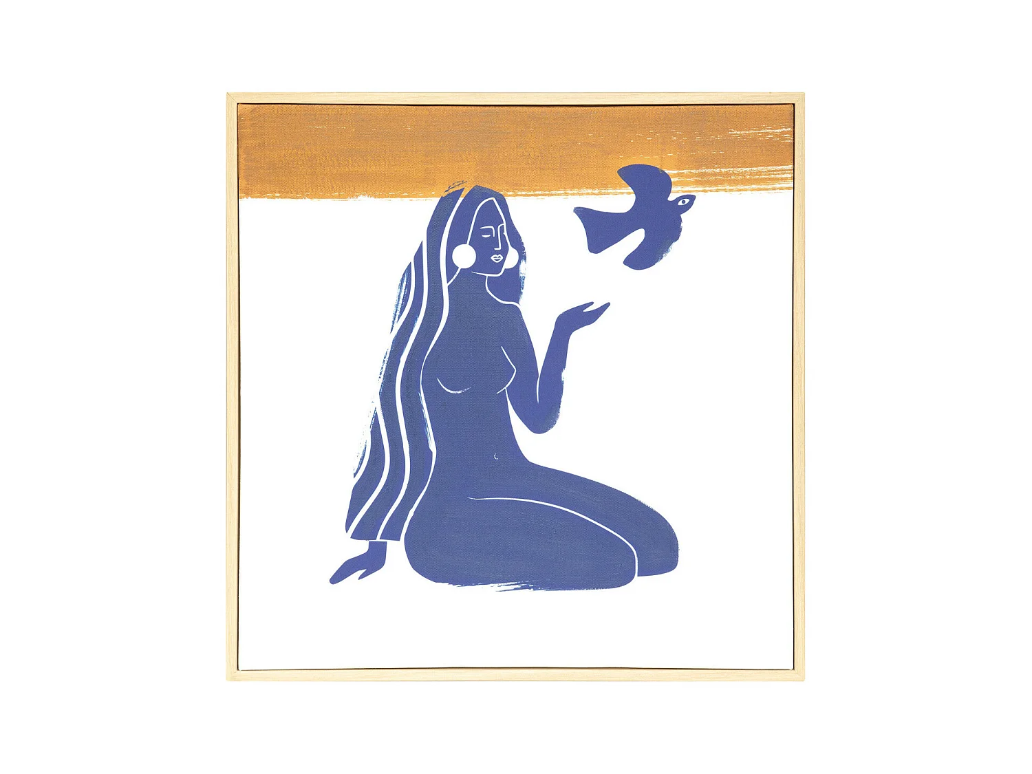 Tableau Toile murale imprimée et encadrée Melody Bleu 45 x 45 cm