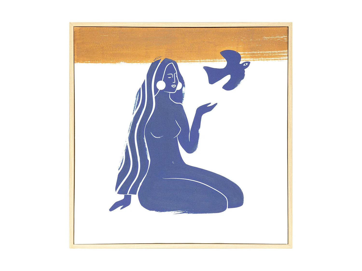 Tableau Toile murale imprimée et encadrée Melody Bleu 45 x 45 cm