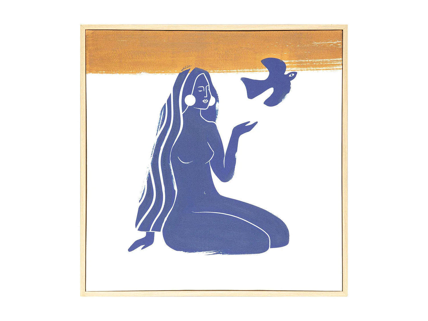 Tableau Toile murale imprimée et encadrée Melody Bleu 45 x 45 cm