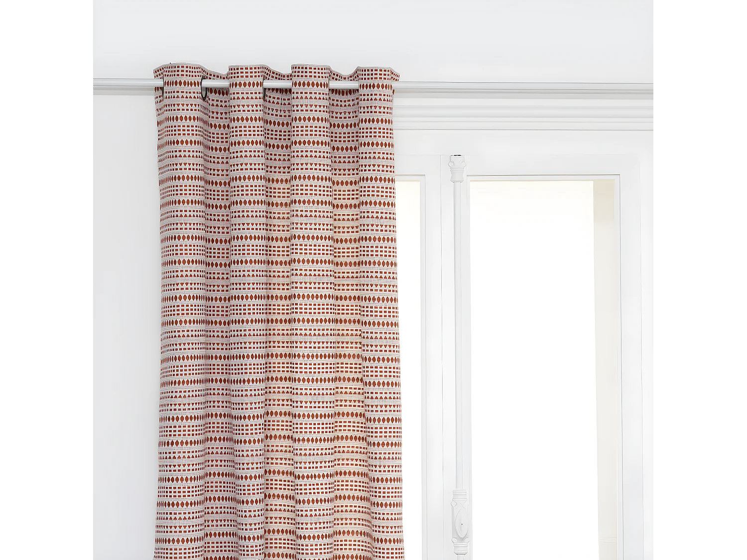 Rideau à œillets Jacquard Terracotta 130 x 260 cm