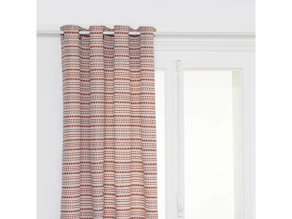 Rideau à œillets Jacquard Terracotta 130 x 260 cm