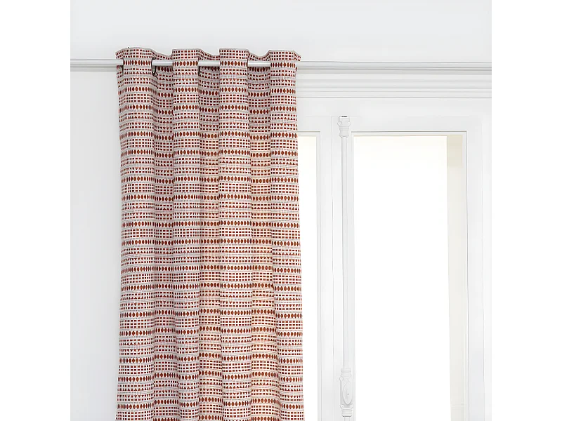 Rideau à œillets Jacquard Terracotta 130 x 260 cm