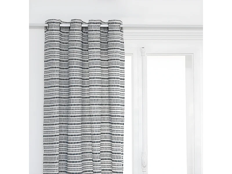 Rideau à œillets Jacquard Bleu Egéen 130 x 260 cm