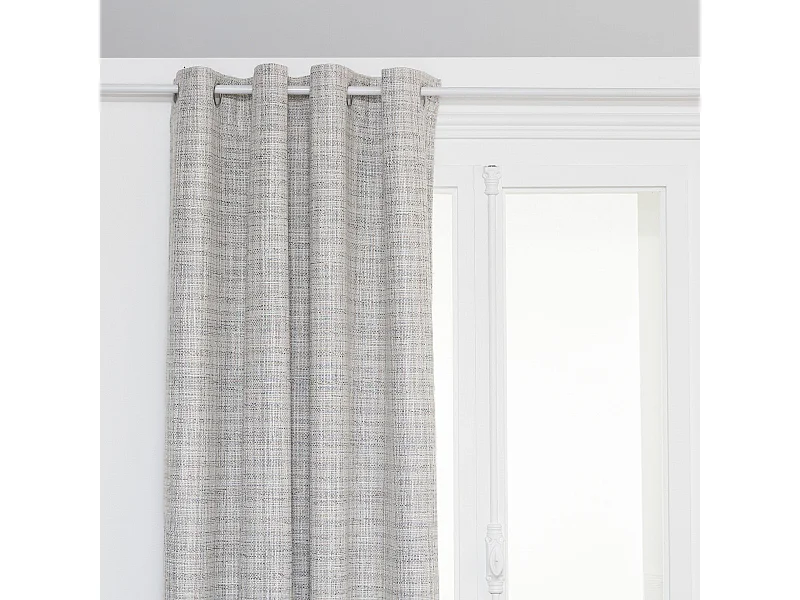 Rideau à œillets Occultant Gris Clair et Beige Lin 140 x 260 cm
