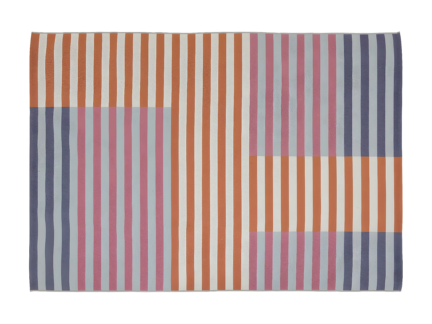 Tapis décoratif Rayures multicolores pour extérieur ou intérieur 120 x 170 cm