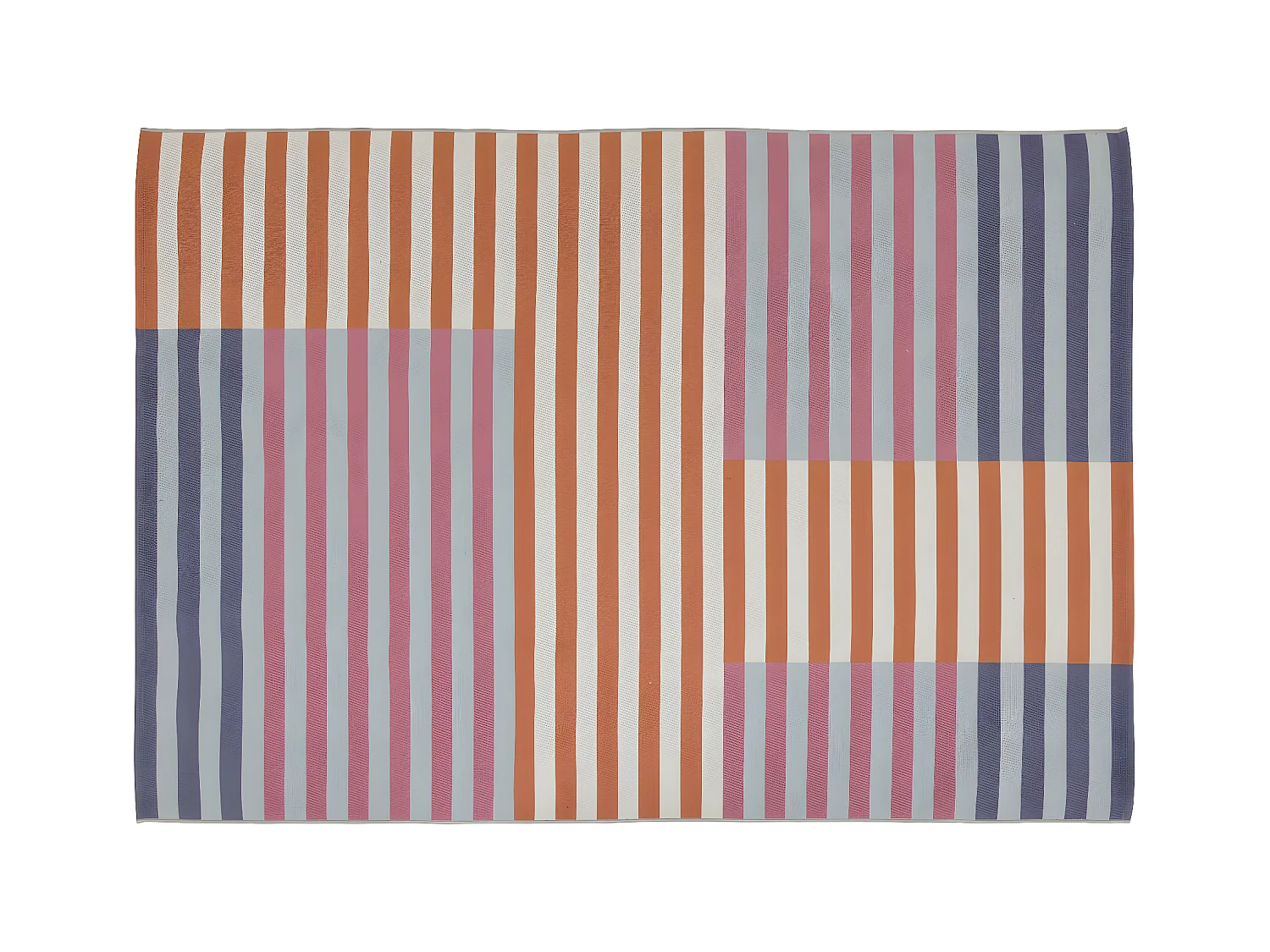 Tapis décoratif Rayures multicolores pour extérieur ou intérieur 120 x 170 cm