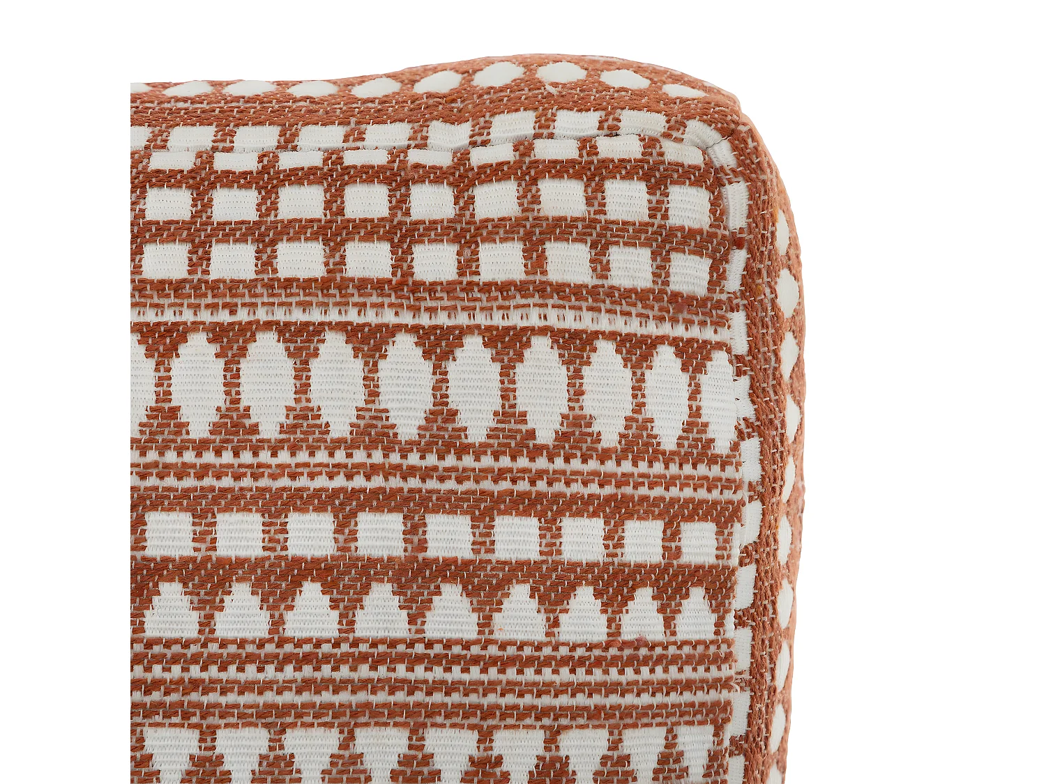 Coussin de sol épais et confortable en coton Terracotta motifs jacquard 38 x 38 cm