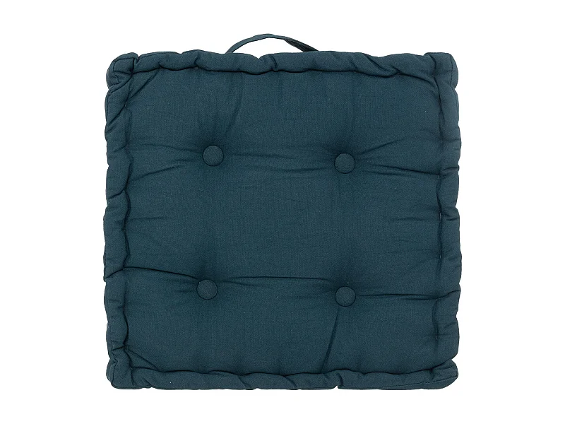 Coussin de Sol  en Coton Bleu Egéen 40 x 40 cm