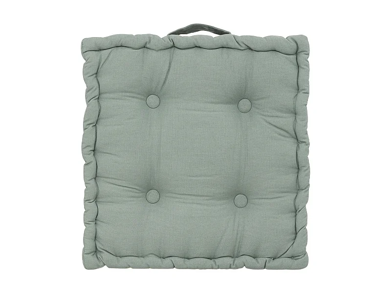 Coussin de Sol  en Coton Vert Céladon 40 x 40 cm