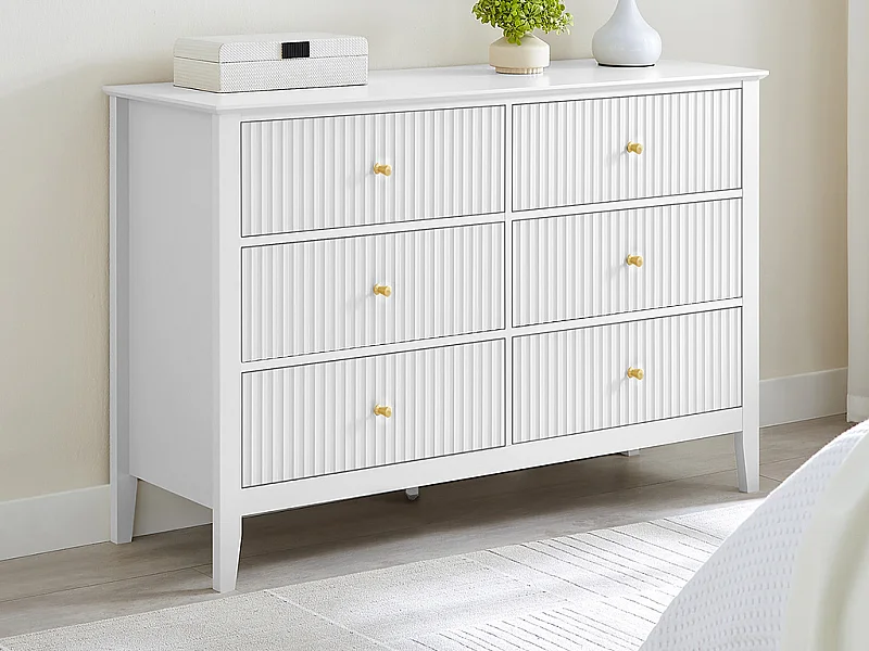 Komoda z 6 szufladami z MDF - Biały - NARIVA