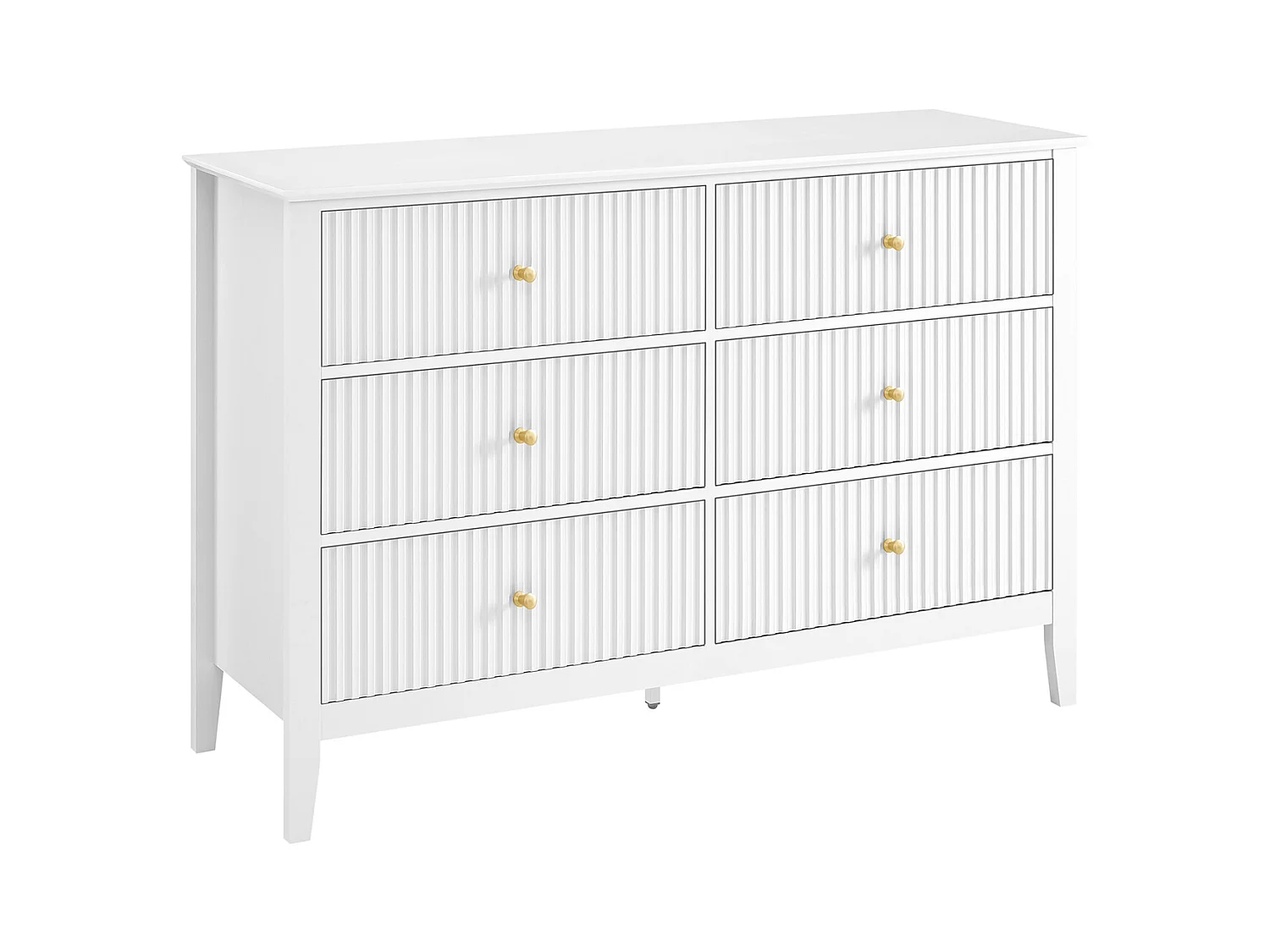 Cómoda 6 gavetas em MDF branco - NARIVA