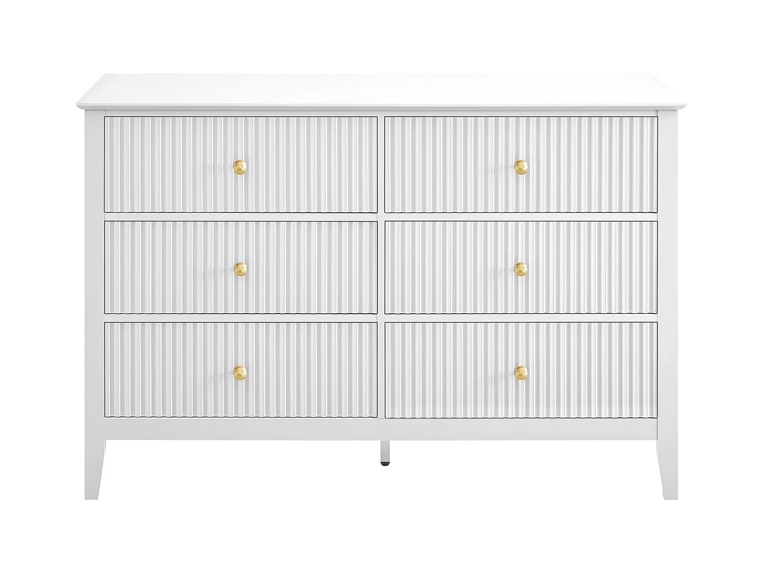 Cómoda 6 gavetas em MDF branco - NARIVA