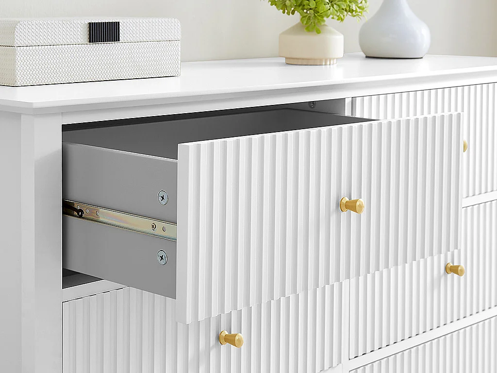 Commode 6 tiroirs en MDF - Blanc - NARIVA