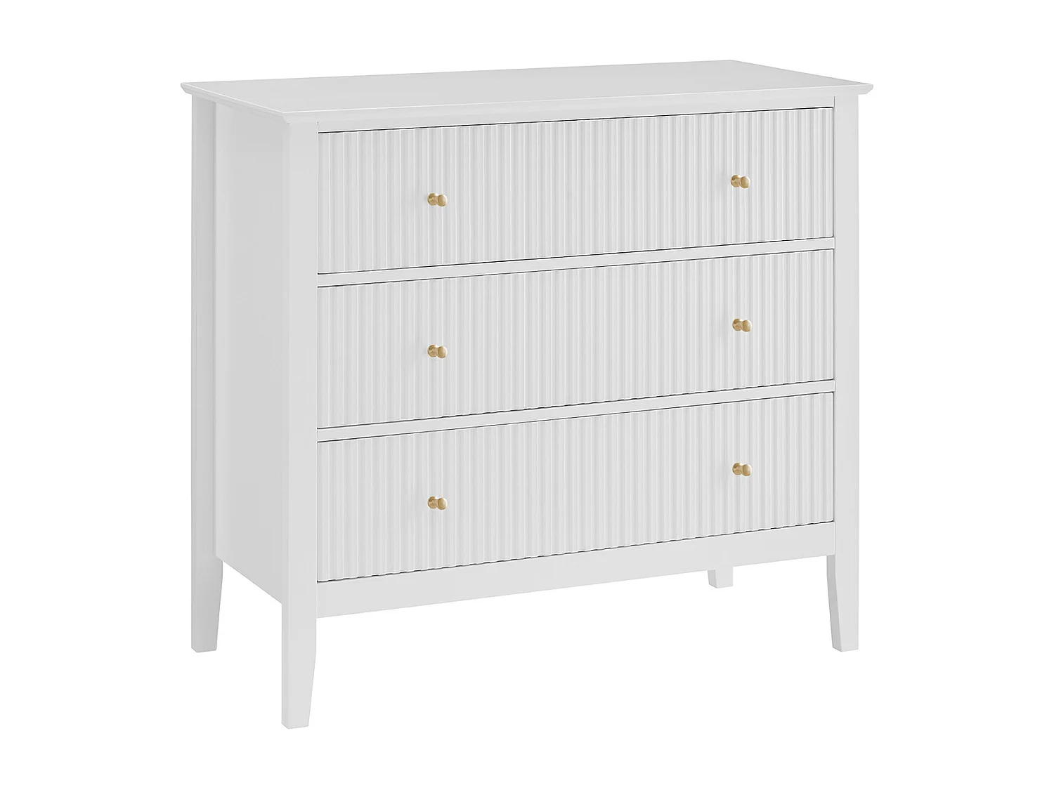 Commode 3 tiroirs en MDF - Blanc - NARIVA