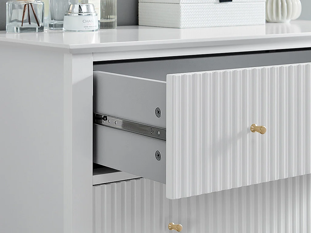 Commode 3 tiroirs en MDF - Blanc - NARIVA