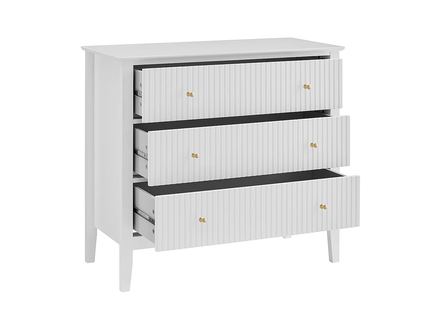 Cómoda 3 cajones en MDF - Blanco - NARIVA