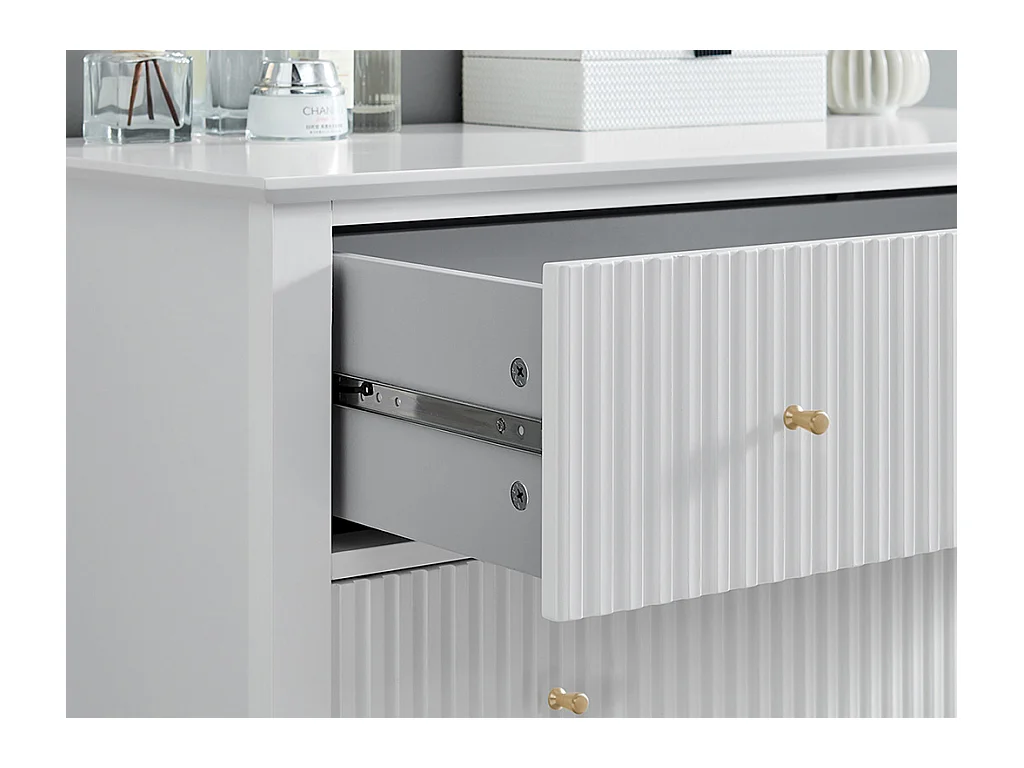 Cómoda 3 cajones en MDF - Blanco - NARIVA