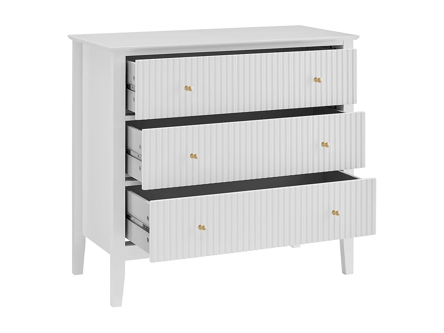 Commode 3 tiroirs en MDF - Blanc - NARIVA