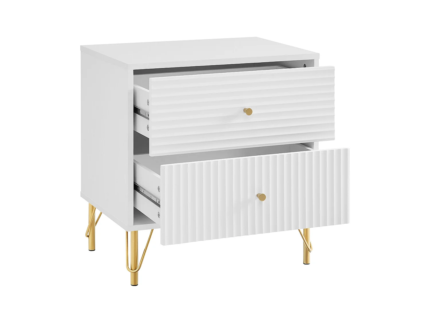 Comodino 2 cassetti Bianco - LUREO