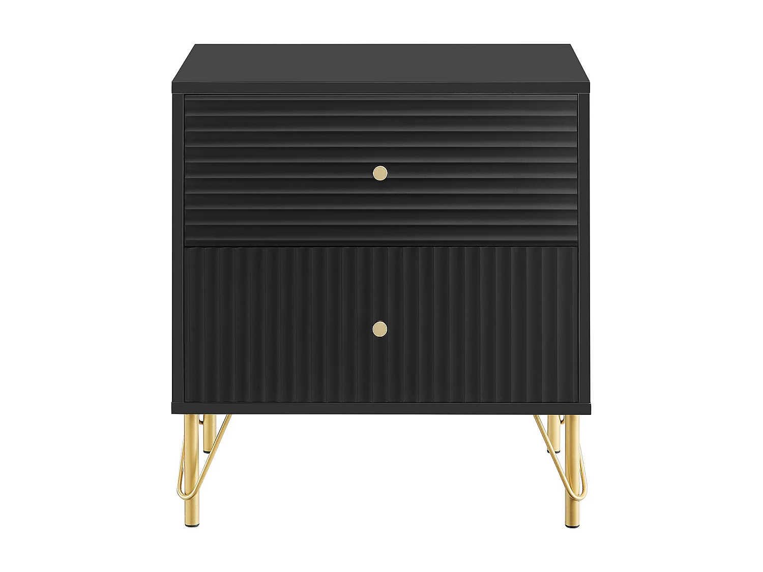 Mesa de cabeceira 2 gavetas preto - LUREO