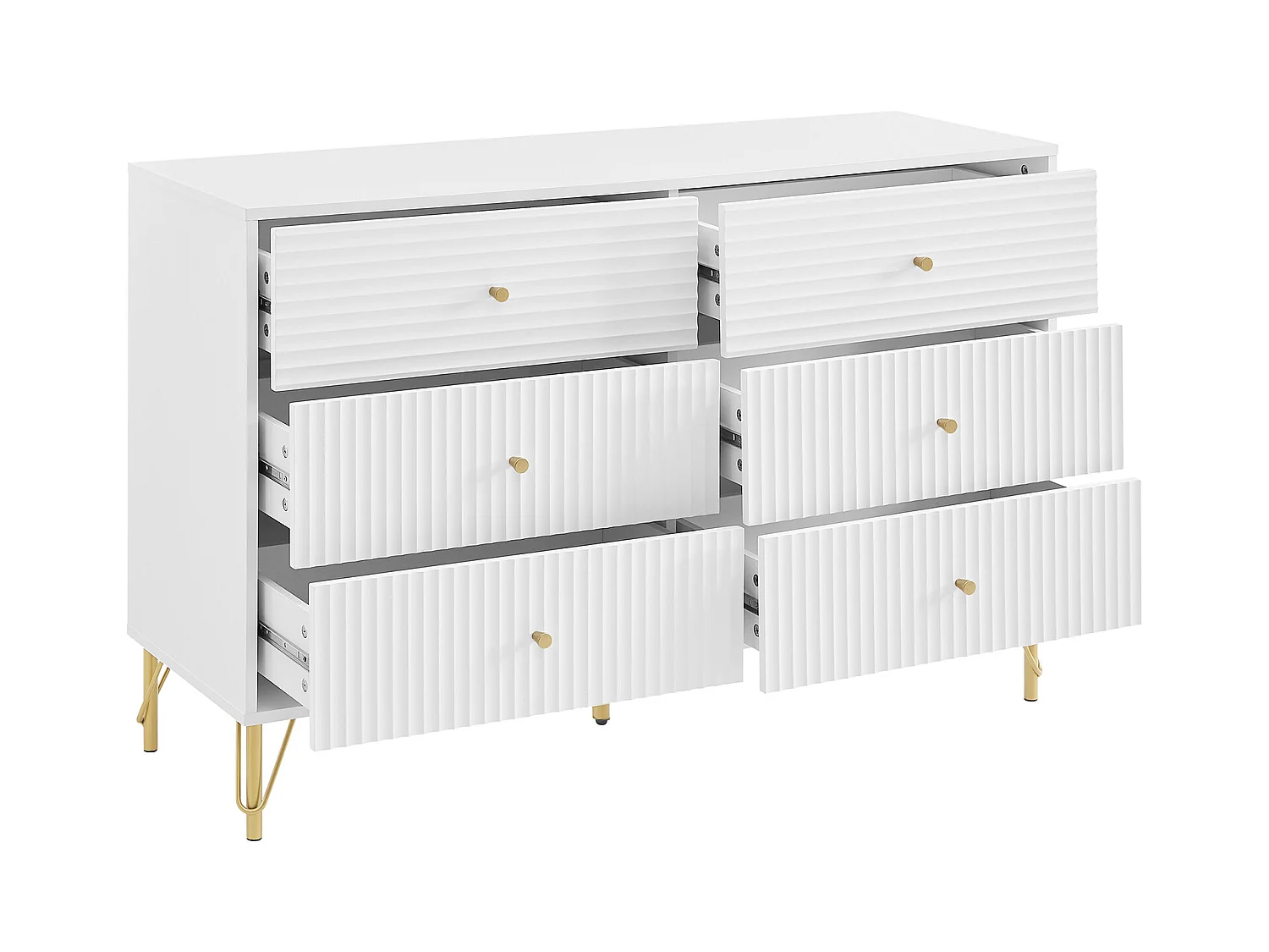 Cómoda de 6 cajones - Blanco - LUREO