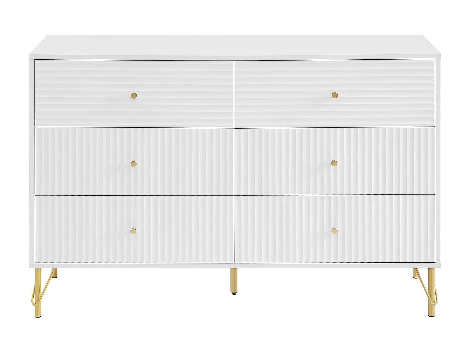 Commode 6 tiroirs - Blanc - LUREO
