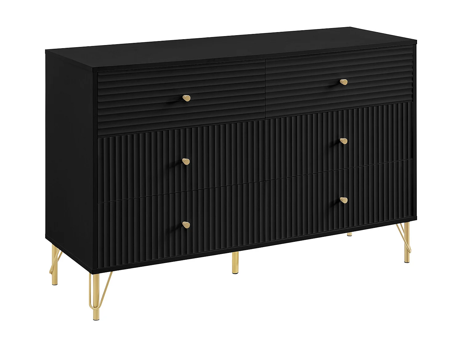 Commode 6 tiroirs - Noir - LUREO