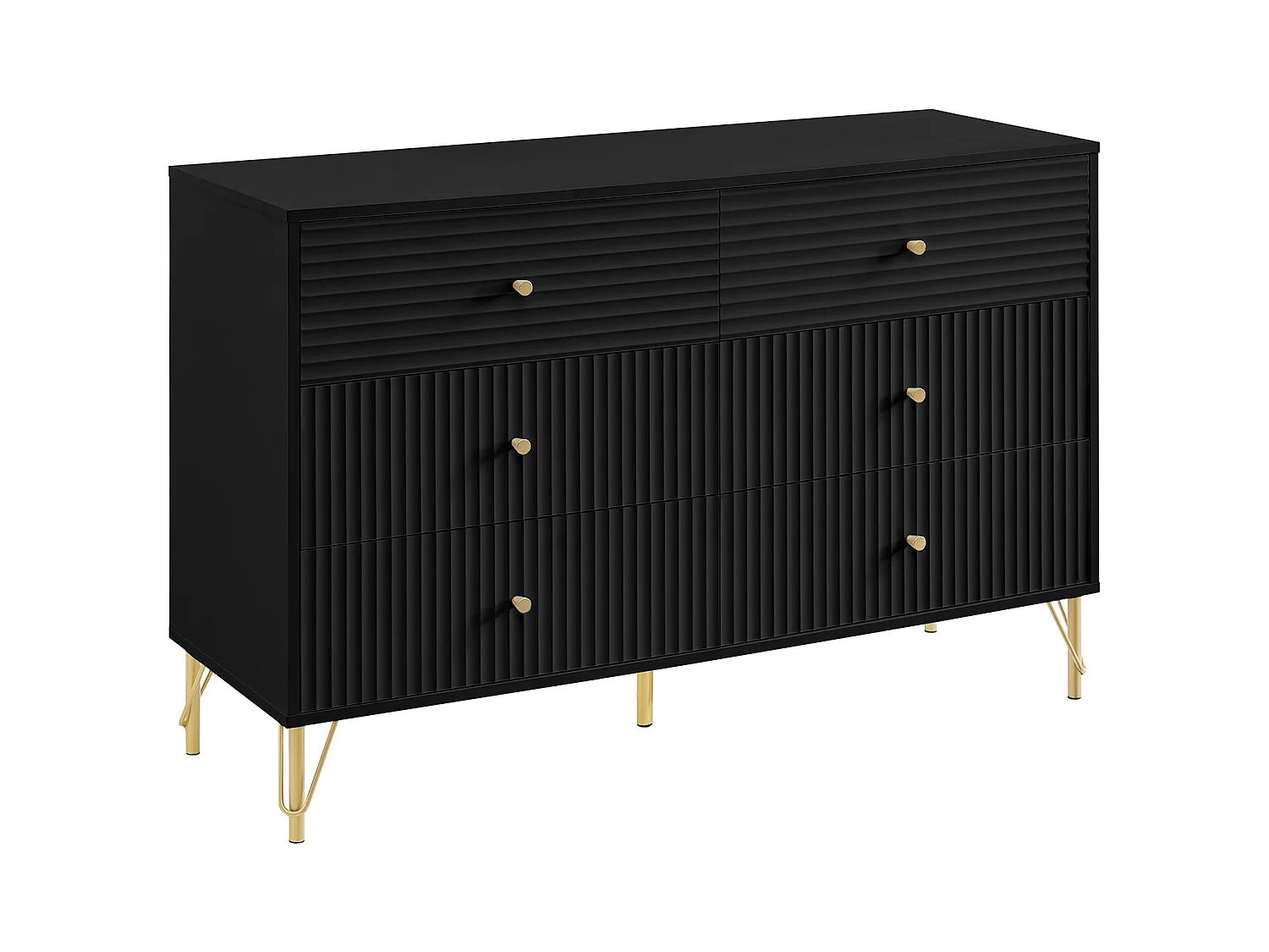 Cómoda de 6 cajones - Negro - LUREO