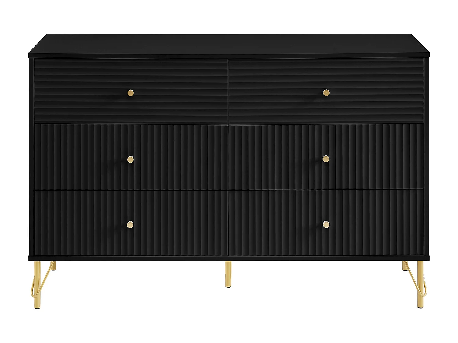 Commode 6 tiroirs - Noir - LUREO