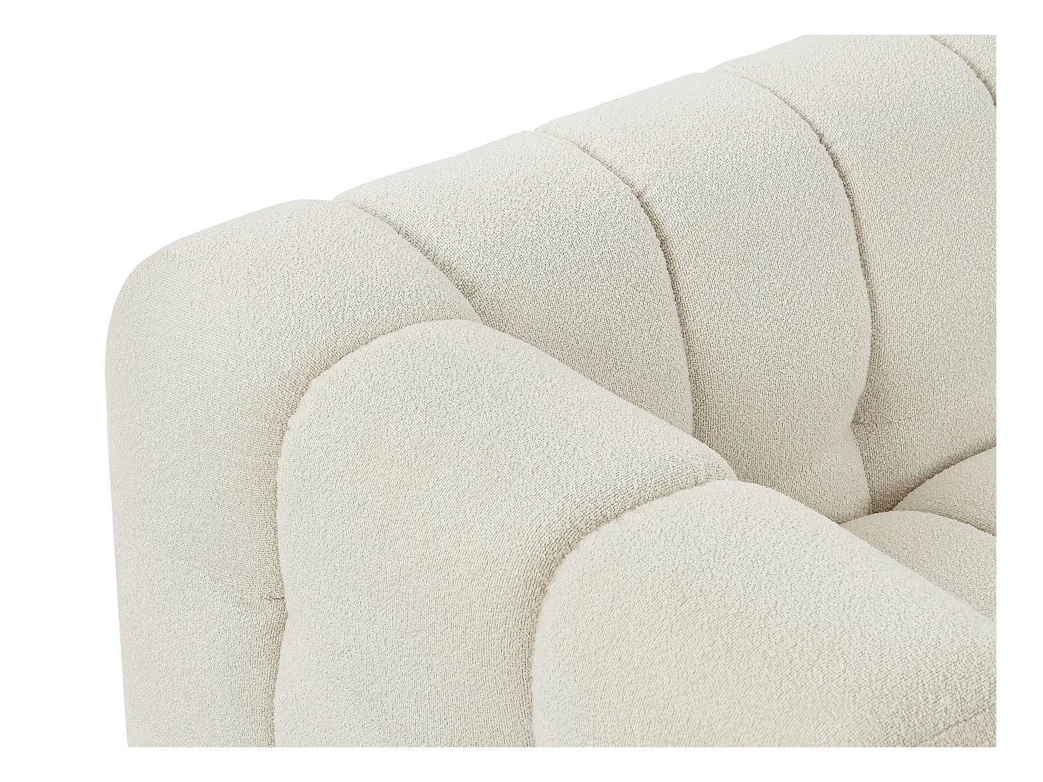 Sofagarnitur 3-Sitzer & Sessel - Bouclé-Stoff - Elfenbeinfarben - LERICI von Pascal Morabito