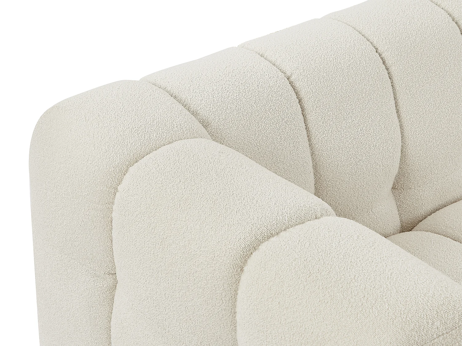 Canapé 3 places et fauteuil en tissu bouclette blanc ivoire LERICI de Pascal Morabito