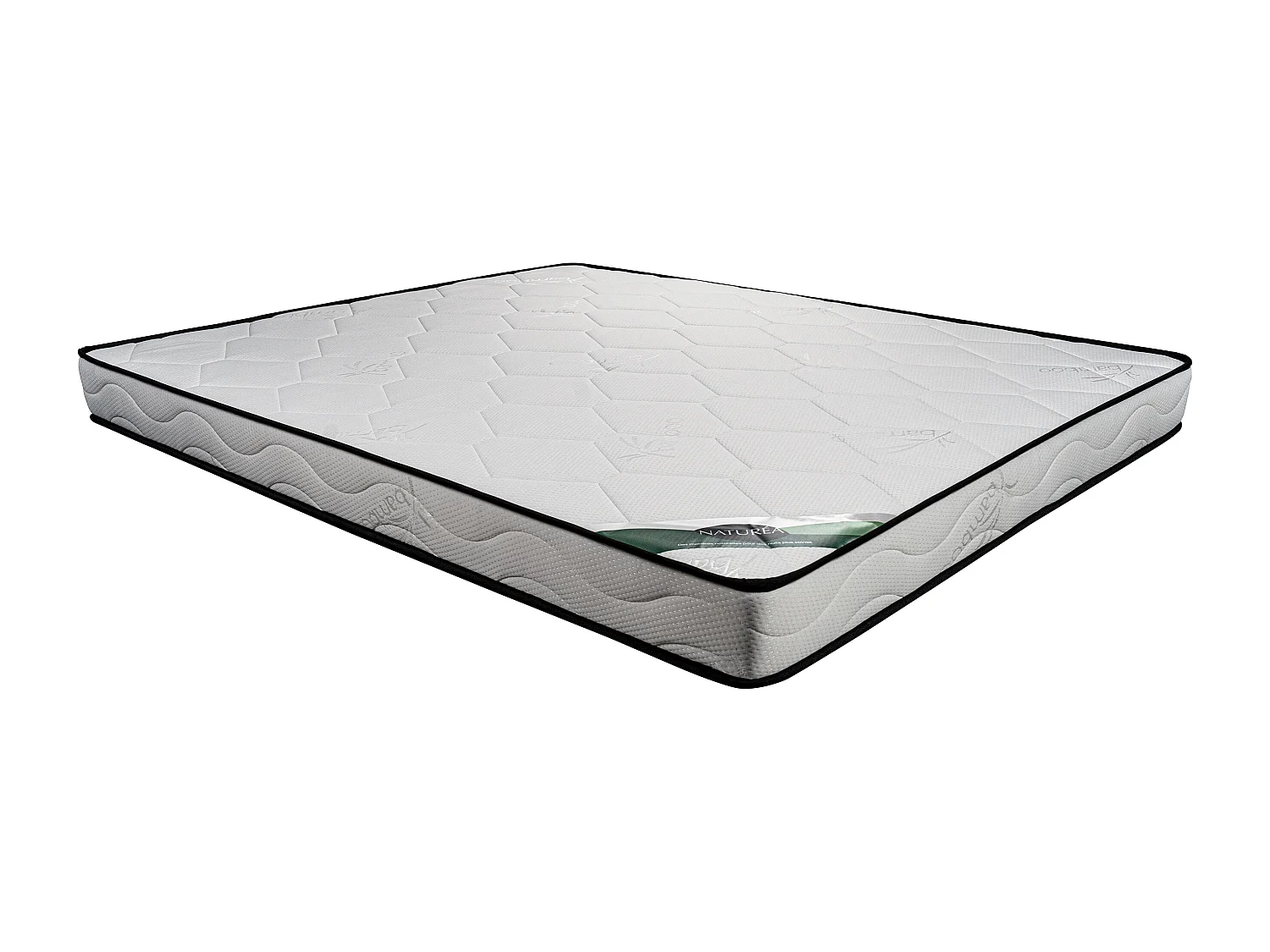 Set aus Bettgestell + Schaumstoffmatratze - 160 x 200 cm - Bambusbezug - KANANI von NATUREA