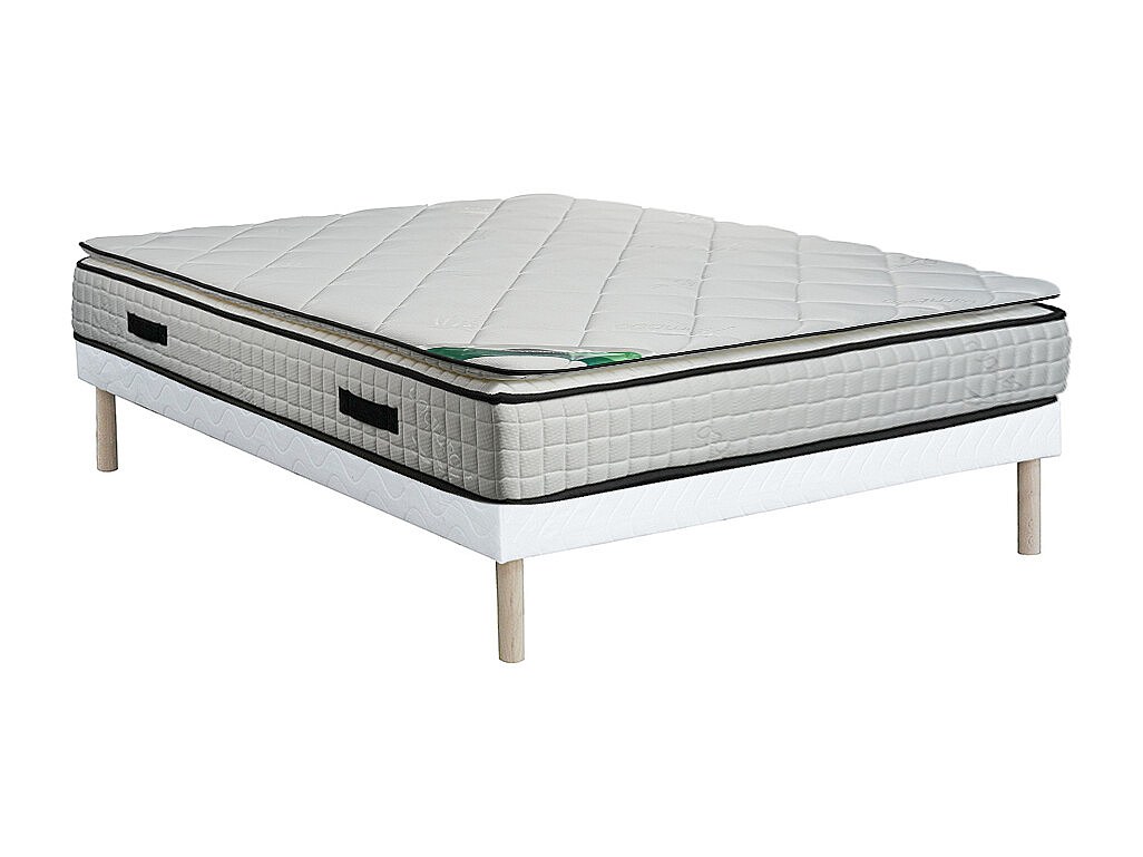 Set aus Polster-Bettgestell + Schaumstoffmatratze - 160 x 200 cm - Bambusbe günstig online kaufen