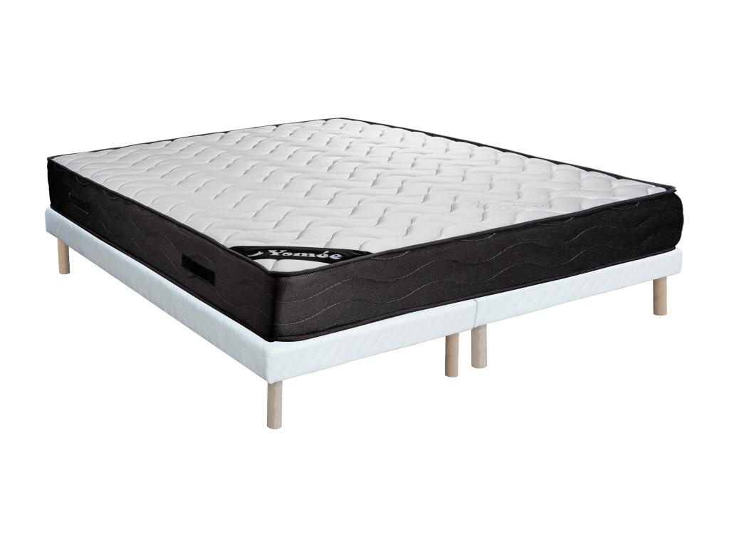 Set aus Bettgestell + Matratze - 180 x 200 cm - 7-Zonen-Taschenfederkern & günstig online kaufen