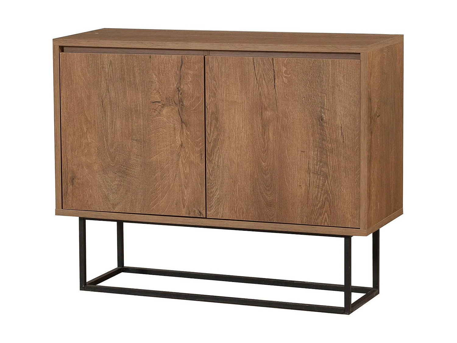 Aparador Moderno – 90 x 72 x 36 cm – Nogueira e Preto – Melamina