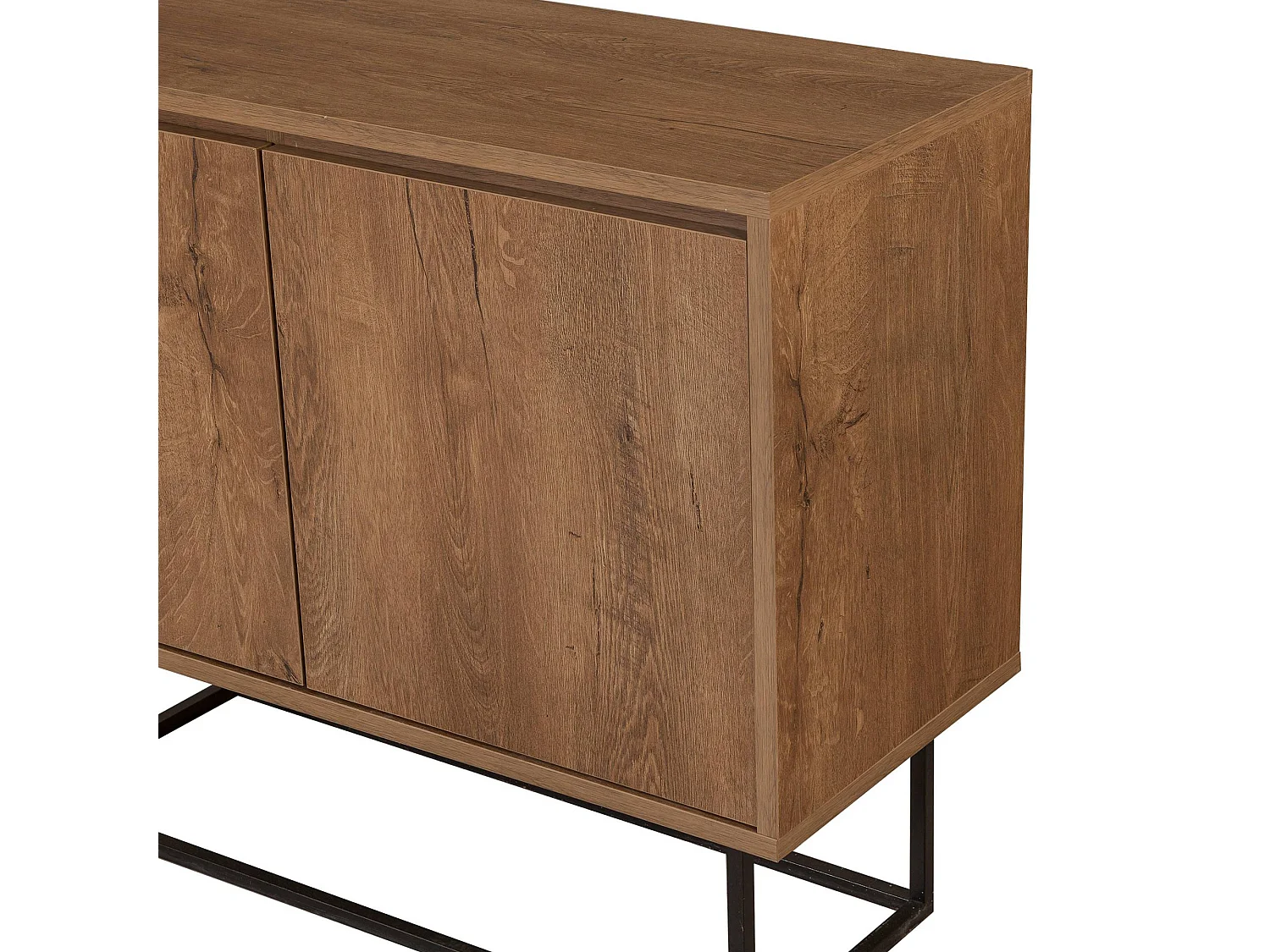 Aparador Moderno – 90 x 72 x 36 cm – Nogueira e Preto – Melamina