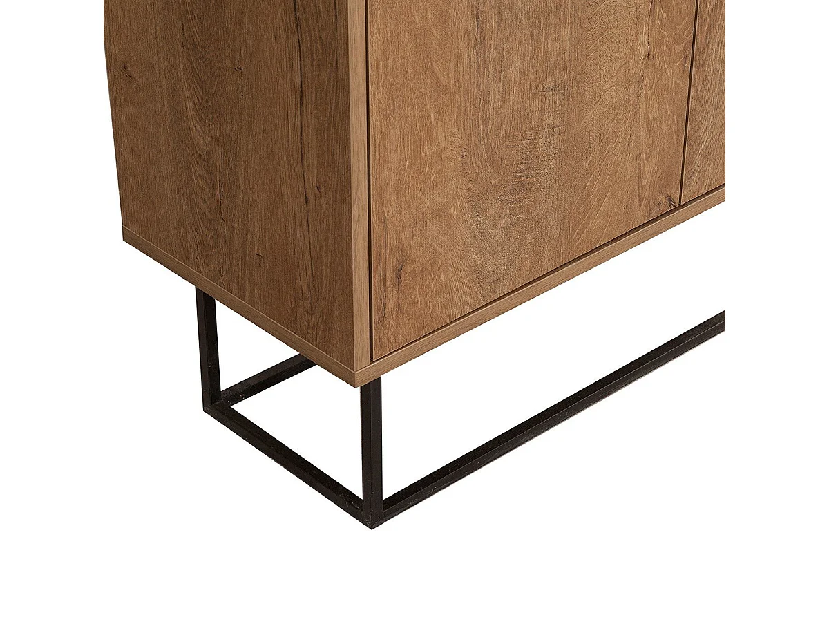 Aparador Moderno – 90 x 72 x 36 cm – Nogueira e Preto – Melamina