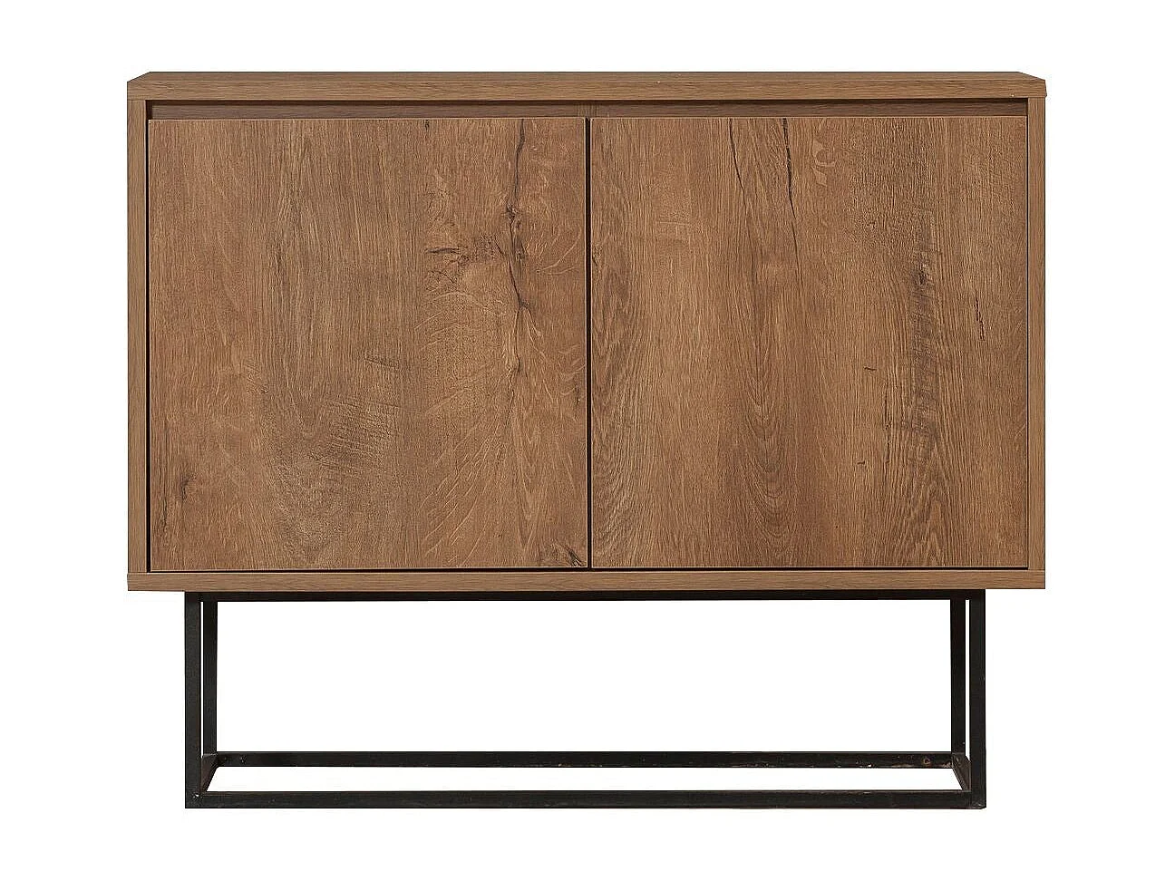 Aparador Moderno – 90 x 72 x 36 cm – Nogueira e Preto – Melamina