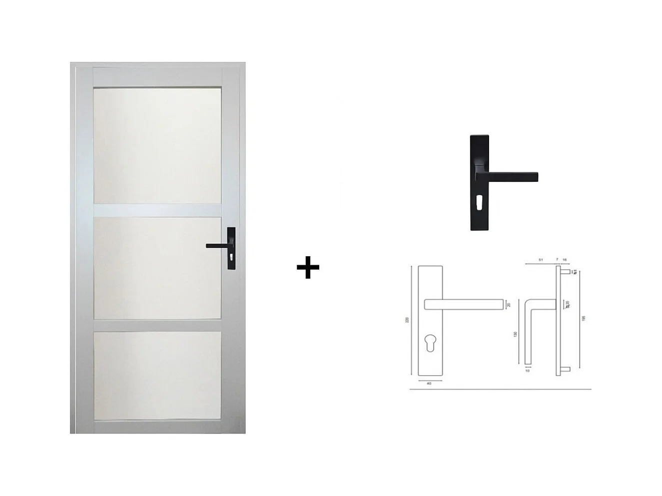 Bloc Porte Greyria Gris Clair Ral7035 Vitree H204 X L83 Poussant Gauche Cotes Tableau +poignee Gd Menuiseries
