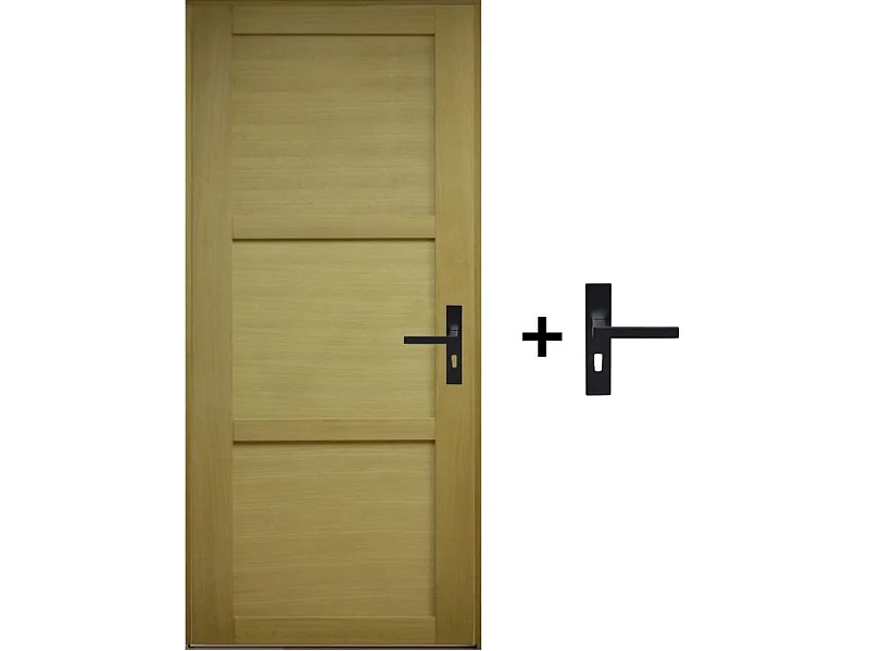 Bloc Porte Ayous 3 Panneaux H204 X L83 Poussant Gauche Cotes Tableau +poignee Gd Menuiseries