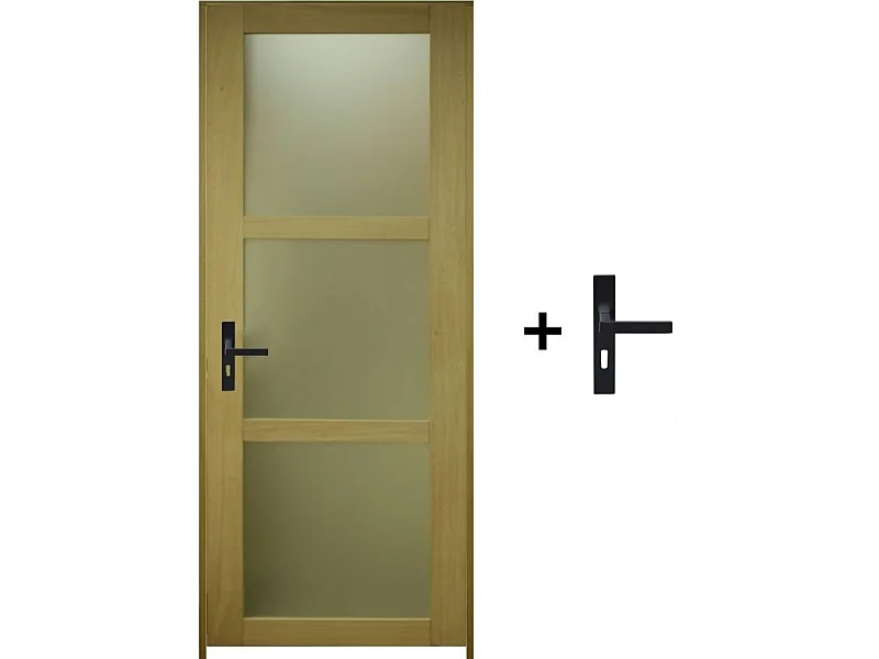 Bloc Porte Ayous Vitree H204 X L83 Poussant Droite Cotes Tableau +poignee Gd Menuiseries