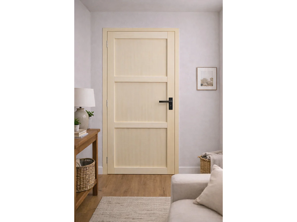 Ayous Bloque de Puerta 3 Paneles H204 x L73 Empujando Varillas Derecha Tablero + Tirador