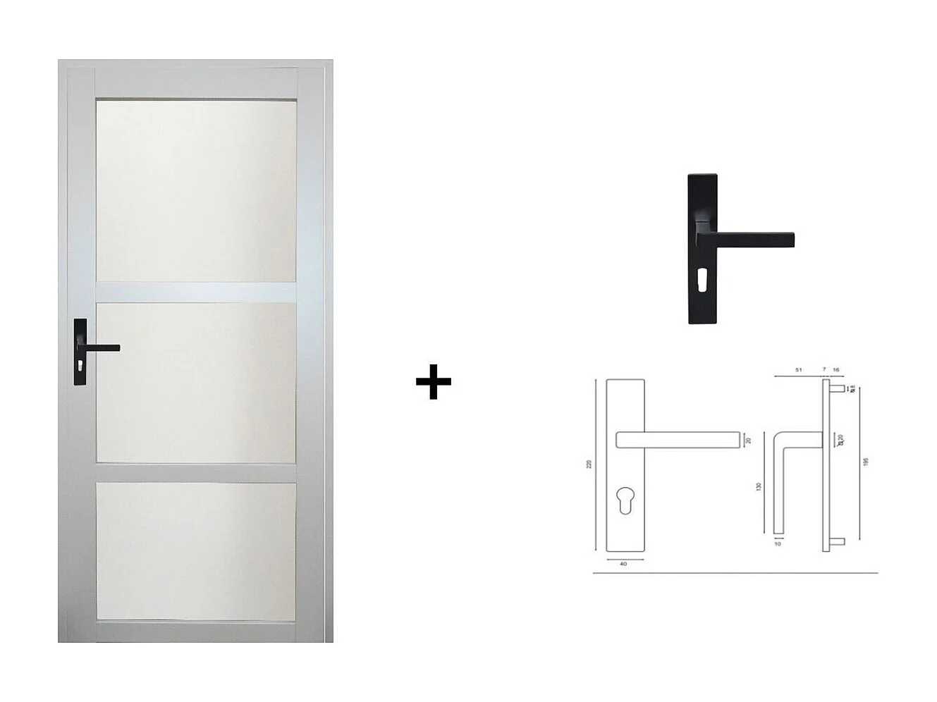 Bloc Porte Greyria Gris Clair Ral7035 Vitree H204 X L83 Poussant Droite Cotes Tableau +poignee Gd Menuiseries