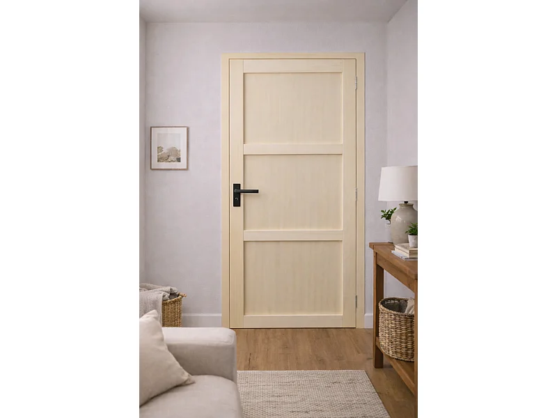 Ayous Bloque de puerta 3 paneles H204 x L73 Panel lateral de empuje izquierdo + manija