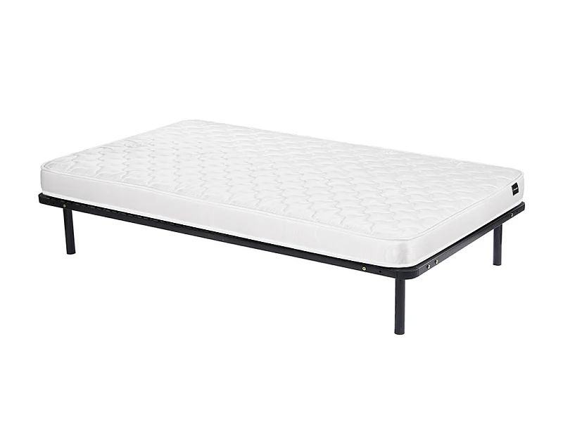 Samlet 90 x 190 cm sengegavl med lameller + 15 cm skummadrasser - DANAE II fra YSMÉE