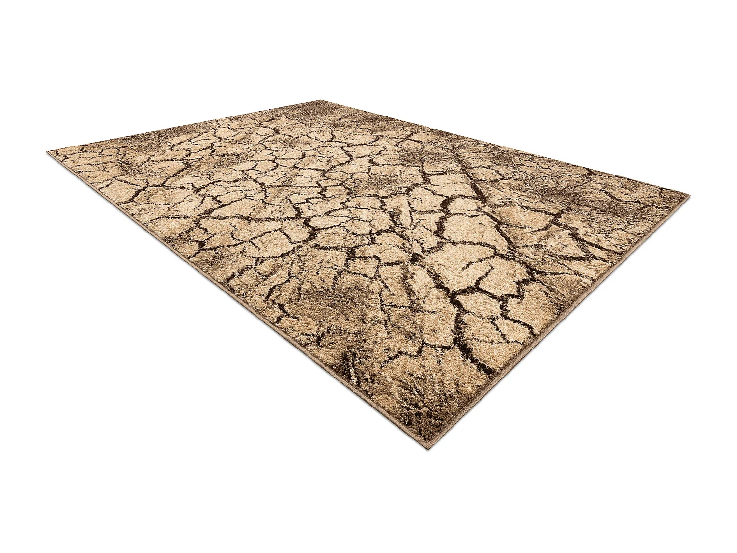 Tapis KARMEL Terra sol fissuré noix  300x400 cm