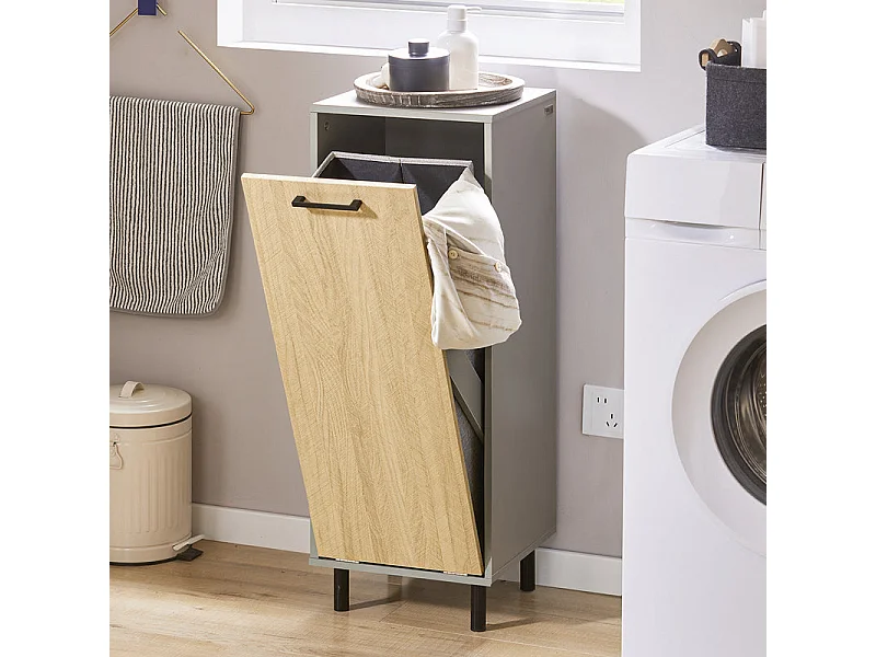 Wäscheschrank mit Wäschesack BZR132-NG 30 x 86 x 32 cm